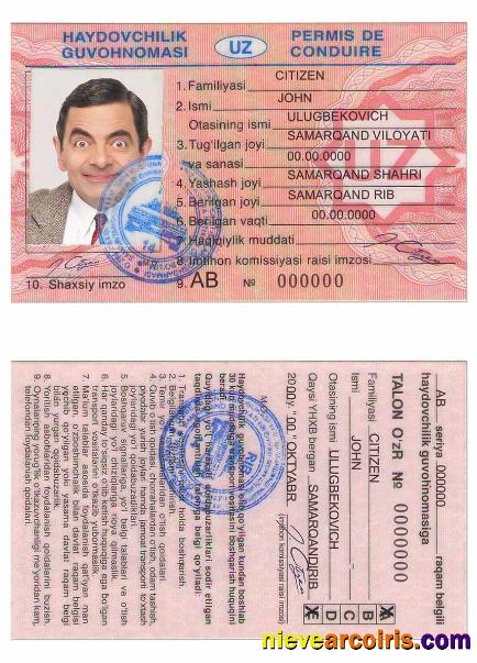 Uzbekistan driving license